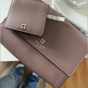 Brand New Putty colored Kate Spade Shoulder bag with matching small wallet